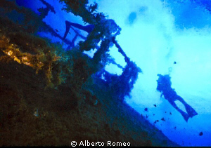Diving on " Carmelo Lo Porto" wreck. by Alberto Romeo 